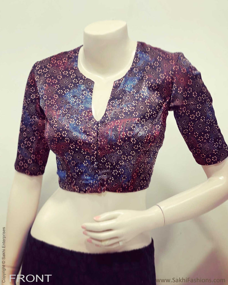 BL-R48923 Black Ajrakh RBlouse