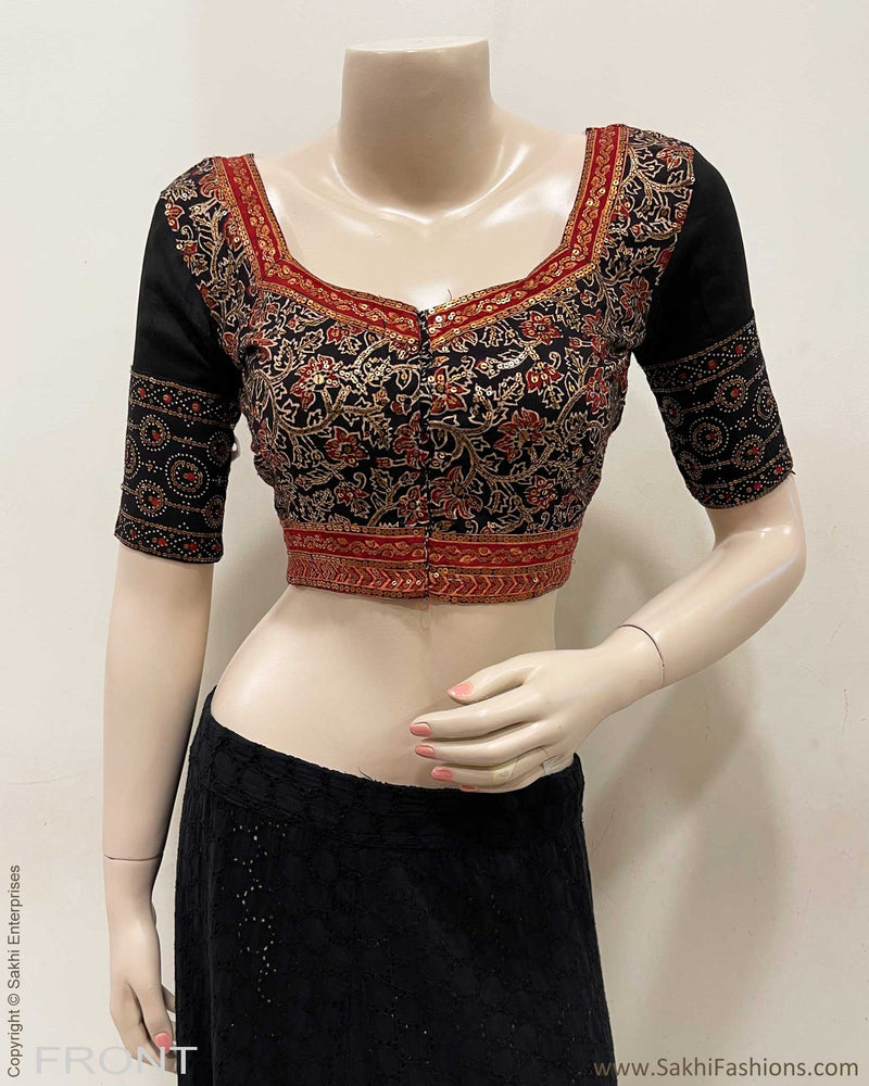 BL-R50336 Black Emb Blouse