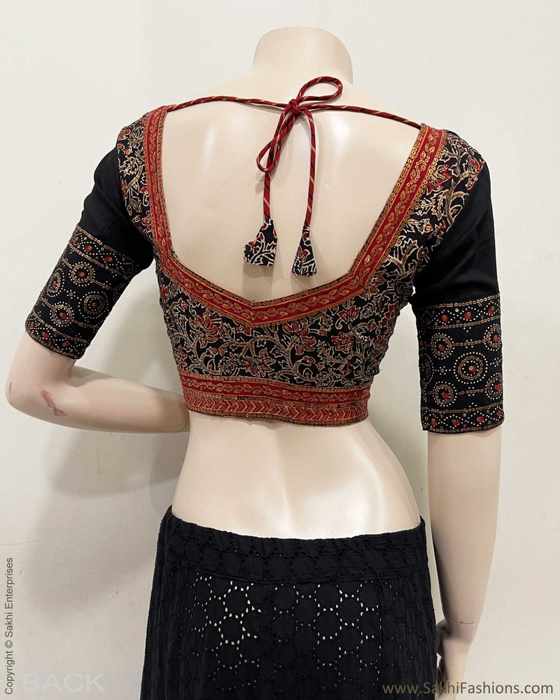 BL-R50336 Black Emb Blouse