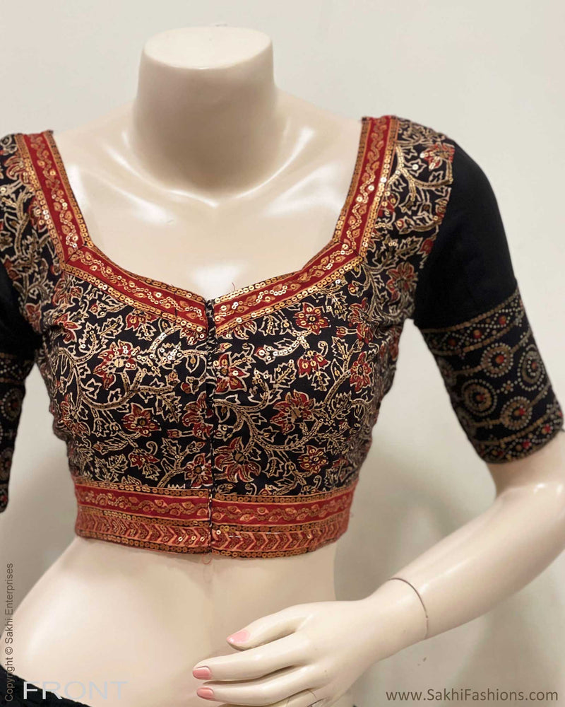 BL-R50336 Black Emb Blouse