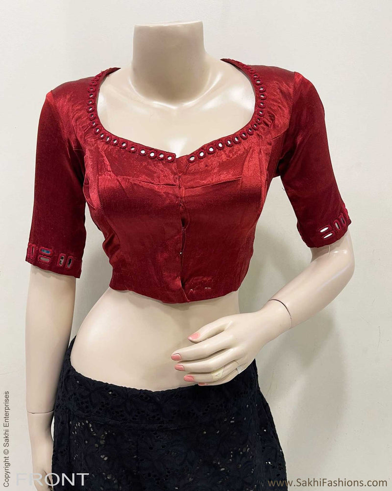 BL-R50388 Red Mashru Mirror RBlouse