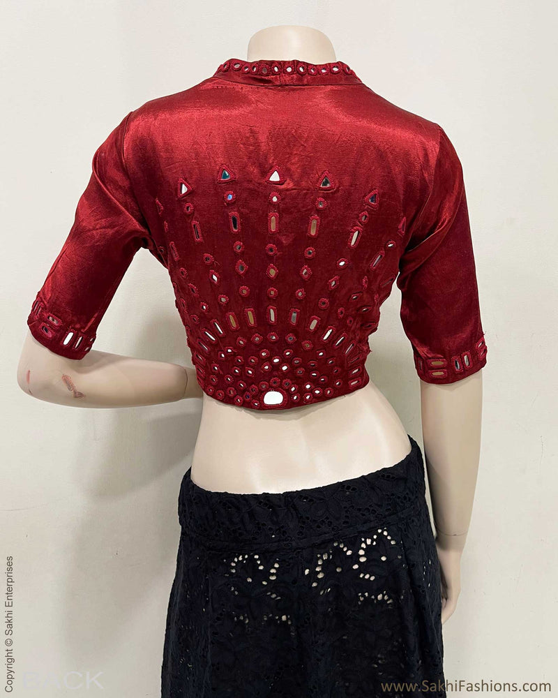 BL-R50388 Red Mashru Mirror RBlouse