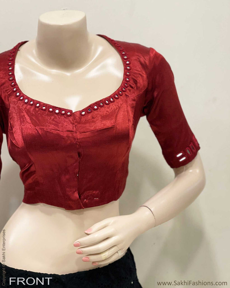 BL-R50388 Red Mashru Mirror RBlouse