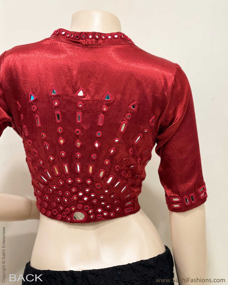 BL-R50388 Red Mashru Mirror RBlouse
