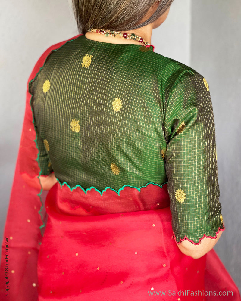 BL-R54772 Green Kanchi Blouse