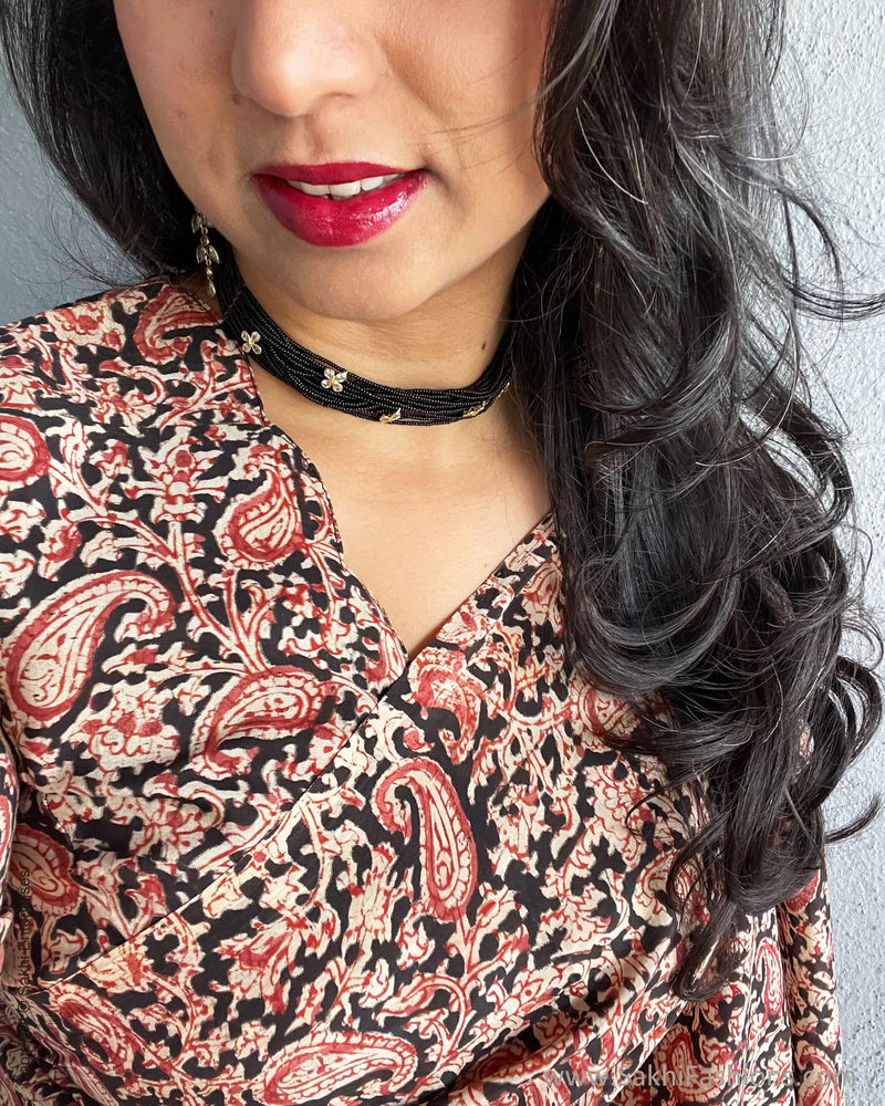 BL-R56148 Black Kalam RBlouse
