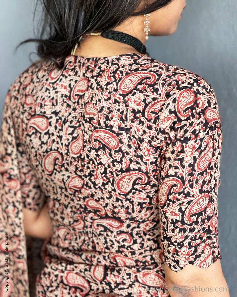 BL-R56148 Black Kalam RBlouse