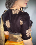 BL-S14736 Black Velvet BlouseF