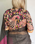 BL-S20667 Black Kalam Cutwork Blouse