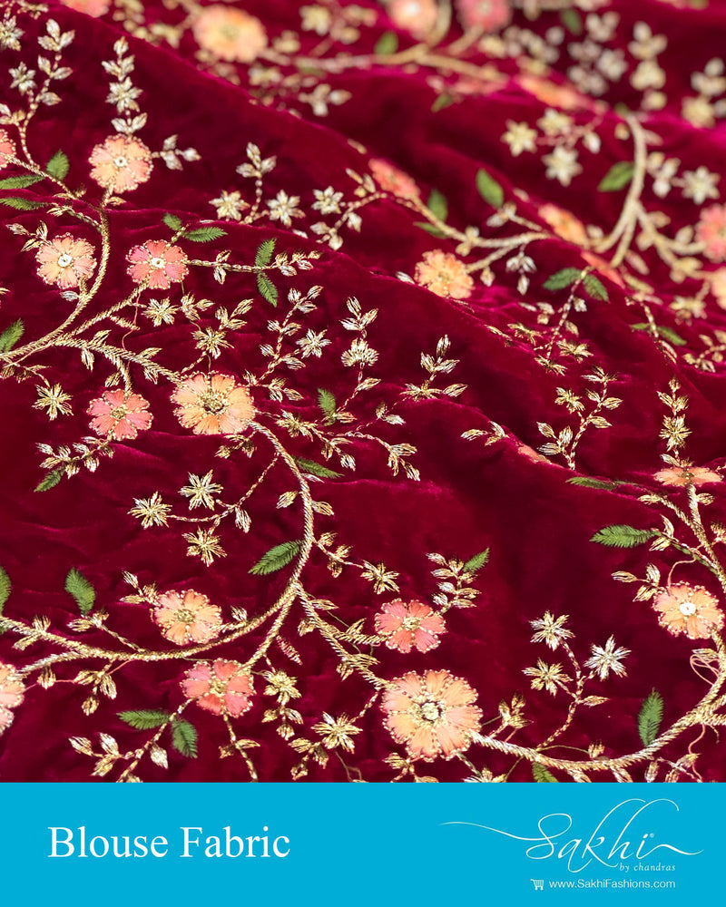 BL S20730 Pink Velvet Blouse Fabric