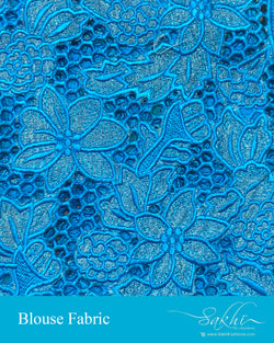 BL-S21080 - Blue &  Pure Silk Blouse Fabric