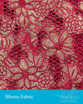 BL-S21084 - Red pure Silk Blouse Fabric