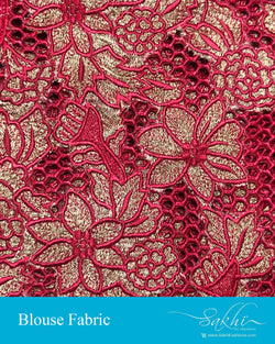 BL-S21084 - Red pure Silk Blouse Fabric