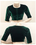 BL-S21195 - Green Velvet Blouse