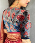 BL-UD0301 Ajrakh Velvet Blouse