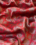 DRBL-20677 Red Lotus Banarsi BlouseF