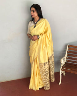EE-Q17698 Yellow Kanchi Saree