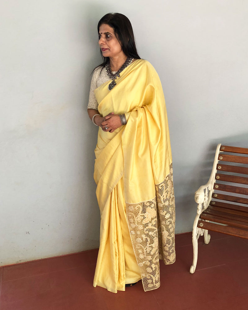 EE-Q17698 Yellow Kanchi Saree