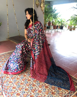 EE-R25006 Tussar Kalam Cutwork