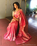 EE-R28031 - Peach pure Kanchinaram Silk Saree