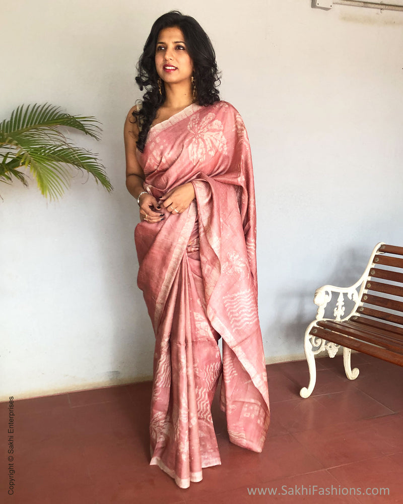 EE-S14250 Peach Tussar Batik
