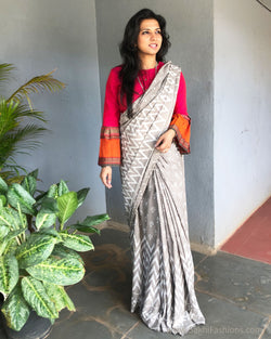 EE-S16349 Grey mul Cotton sari – sakhifashions