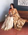 EE-S17068 Tussar Cutwork Sari