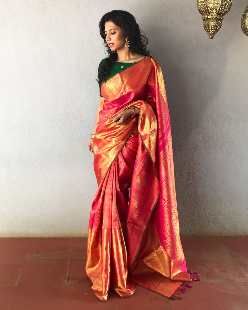 EE-S17460 Pink Kanchi saree