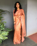 EE-S18789 - Copper pure Tissue Kota saree