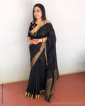 EE-S19411 - Black Matka Silk Saree