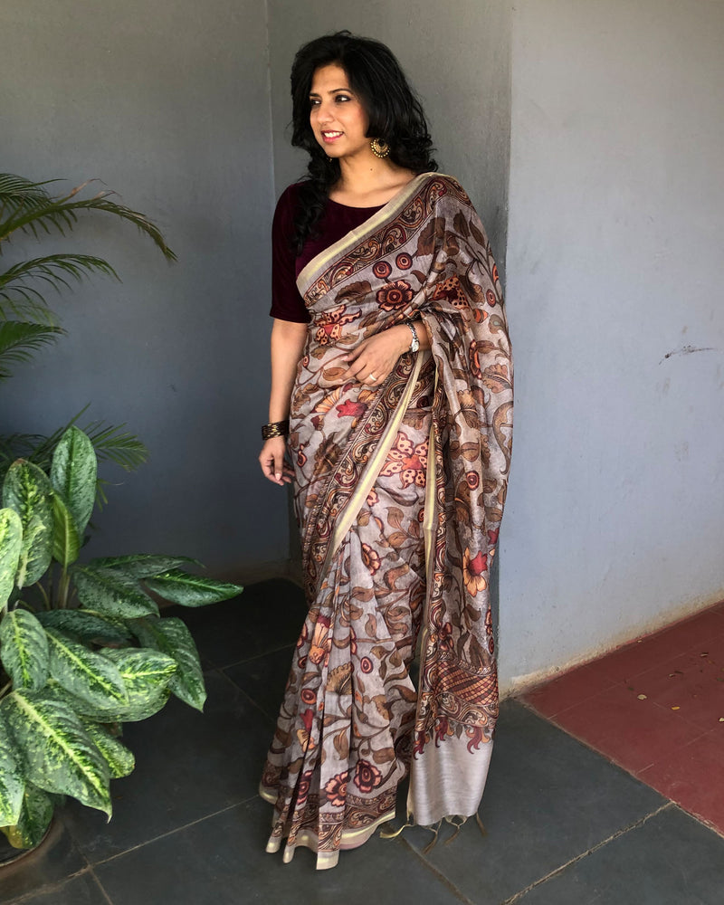 EE-S20051 Kalam Chanderi Saree