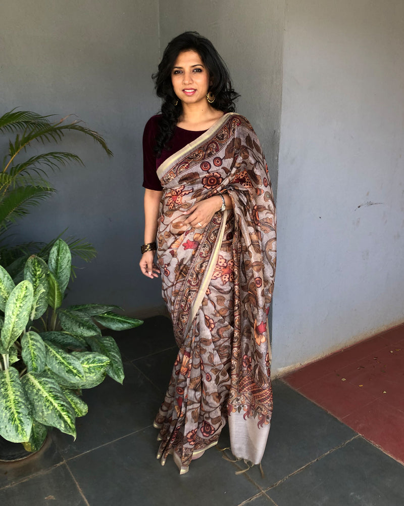 EE-S20051 Kalam Chanderi Saree