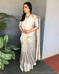EE-S21051 - Grey pure Chanderi Saree