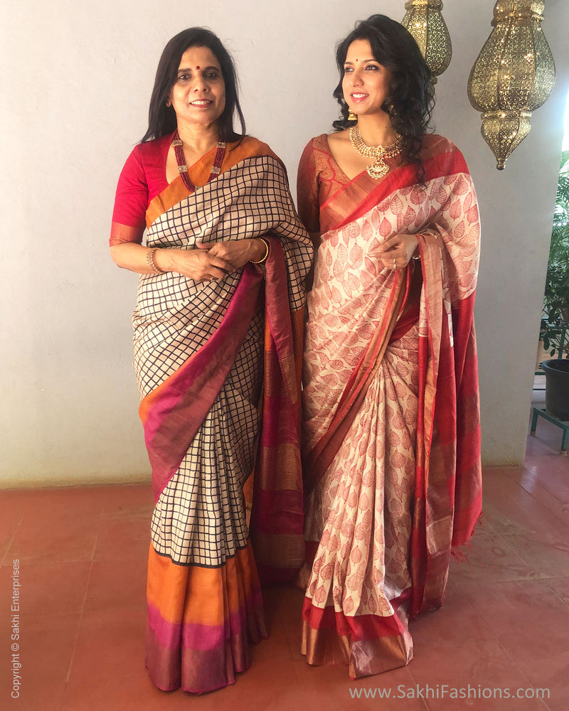 EE-S21581 Check Print Tussar