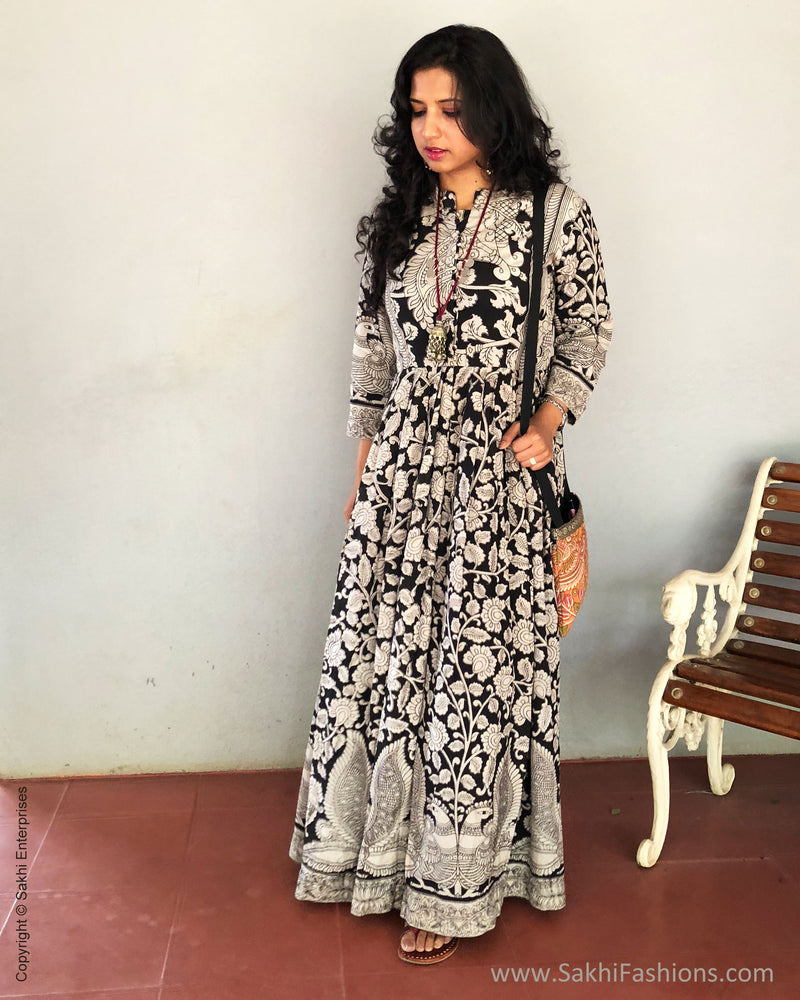 kalamkari maxi dress EE-S21627 Black Maxi Dress – sakhifashions