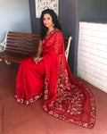 EE-S31888 Red Organza Cutwork