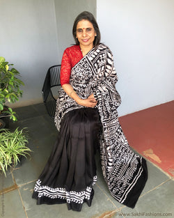 EE-S36676 Black Batik Sari