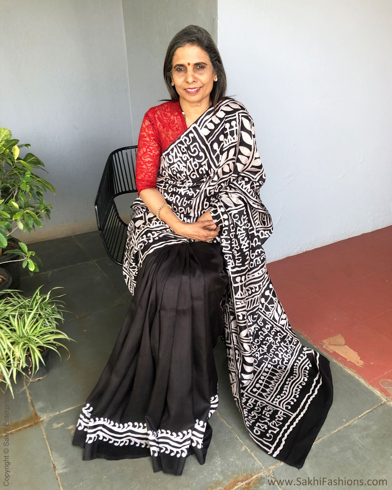 EE-S36676 Black Batik Sari