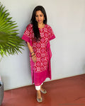 EE-S38040 Pink Ikaat Kaftan