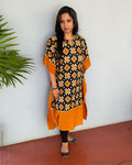 EE-S38041 Yellow Ikaat Kaftan