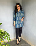 EE-S45309S Blue Ajrakh Top
