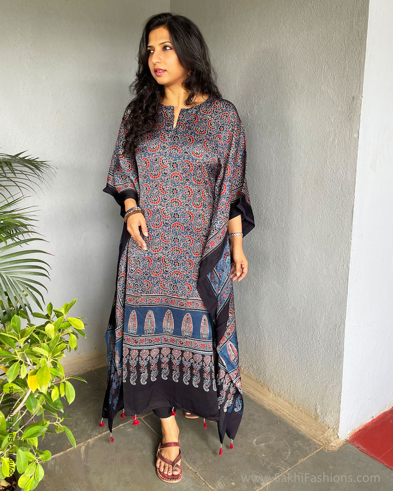 EE-S45457K Blue Ajrakh Kaftan