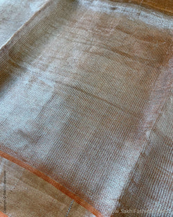 EE-S47284O Orange Tissue Saree
