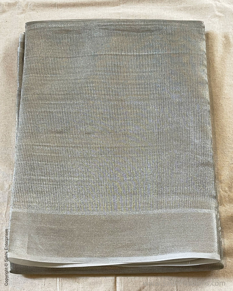 EE-S47286 Silver Tissue Saree