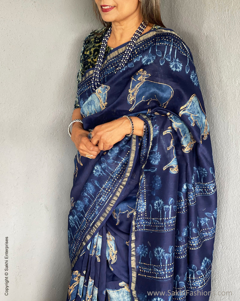 EE-S47729 Cow print Chanderi