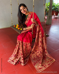 EE-S49110 Red Kanchi Cutwork