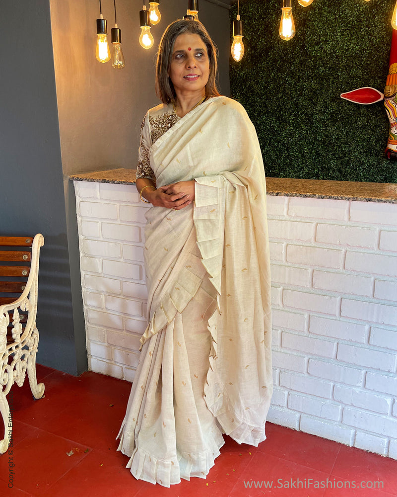 EE-S49652 Linen Ruffle sari