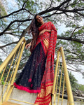 EE-S50434 Ajrakh Crossover Sari