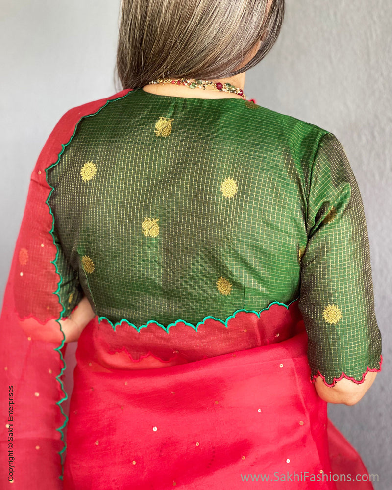 BL-R54772 Green Kanchi Blouse