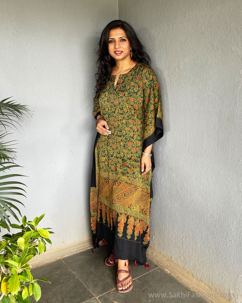 EE-S45456K Green Ajrakh Kaftan